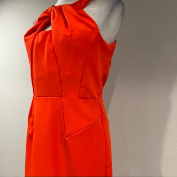 Sharagano Elegant blood Orange Sleeveless Dress business style size 4 - Picture 5 of 15
